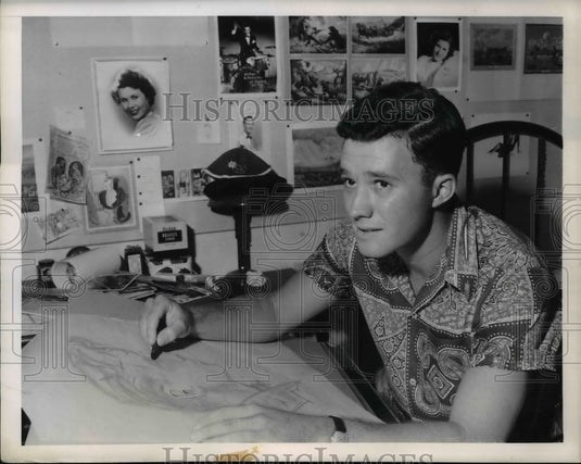 1949 Press Photo Doug Cook Boyfriend of Miss America Jacque Mercer