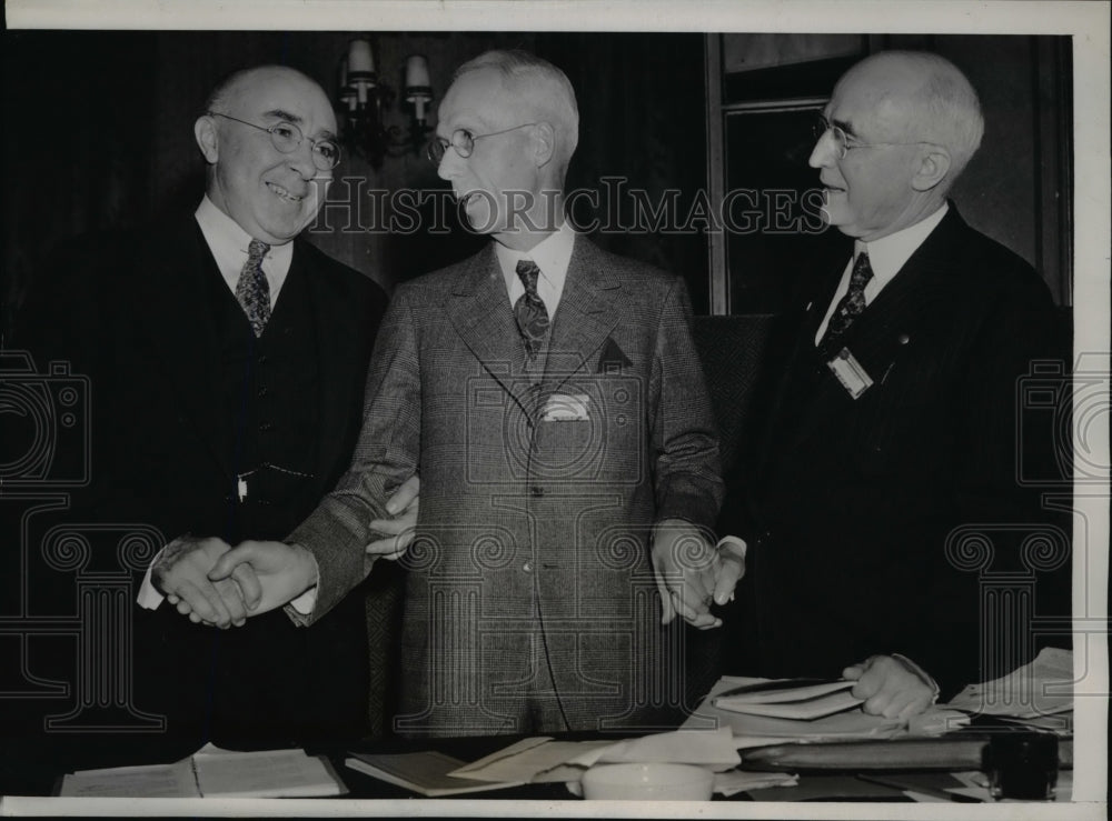 1938 Press Photo C. Willard Camalier, Marcus Ward, Arthur Merritt in St. Louis