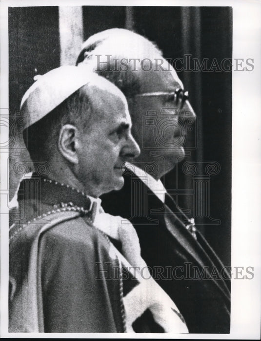 1966 Press Photo Rome Italy Pope Paul VI and Italian President Guiseppe Saragat- Historic Images