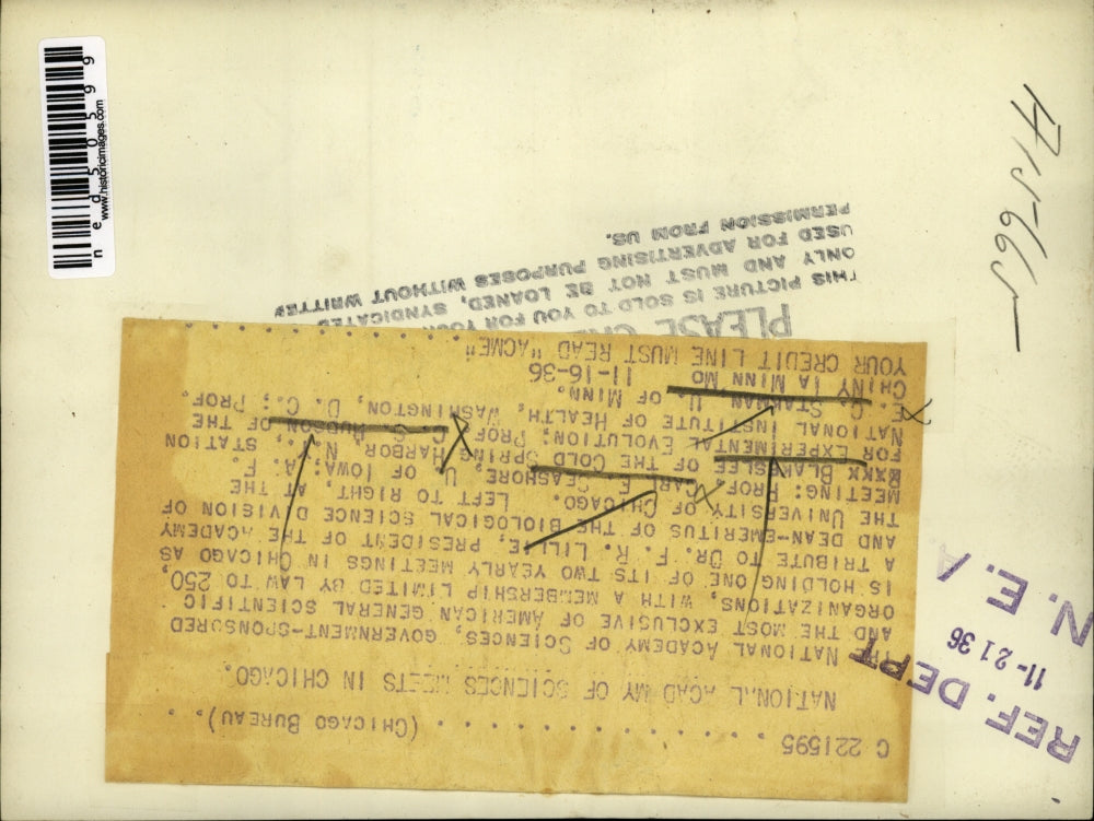 1936 Press Photo Carl E. Seashore, A.F. Blakeslee, C.S. Hudson, E.C. Stakman