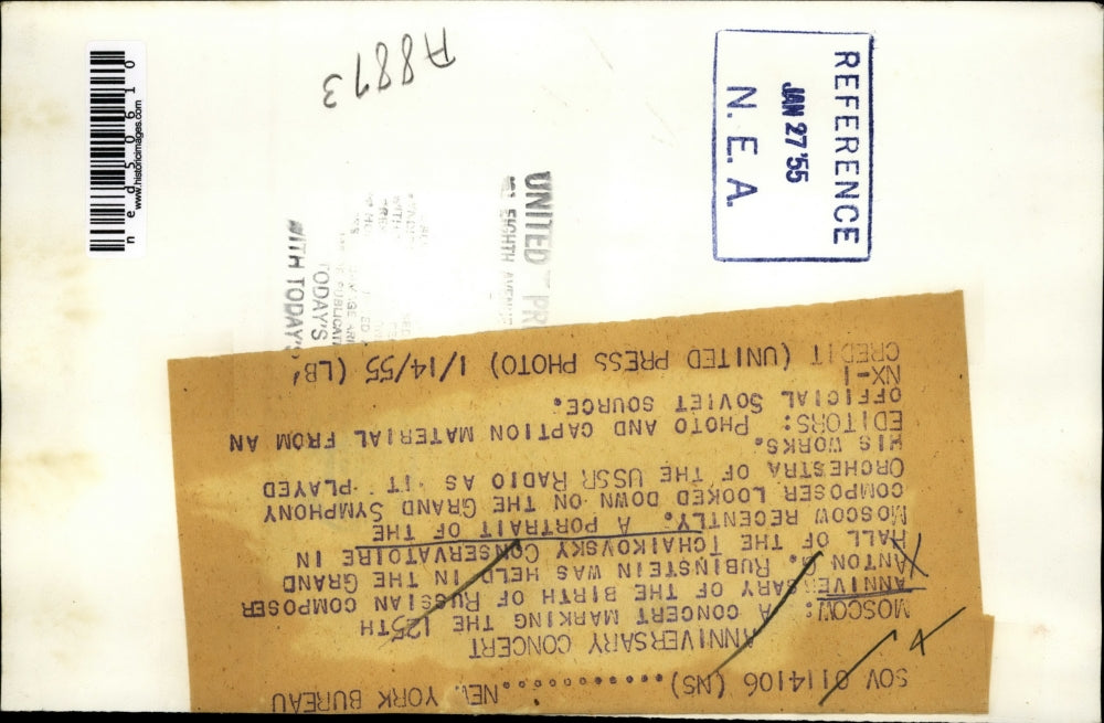 1955 Press Photo Moscow Russia, 125th Anniversary Concert, Anton Rubinstein