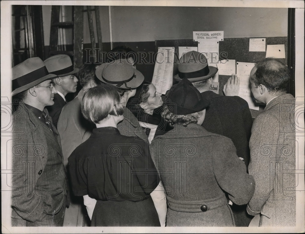 1937 Press Photo Federal Workers School Organized By Committee For Industrial