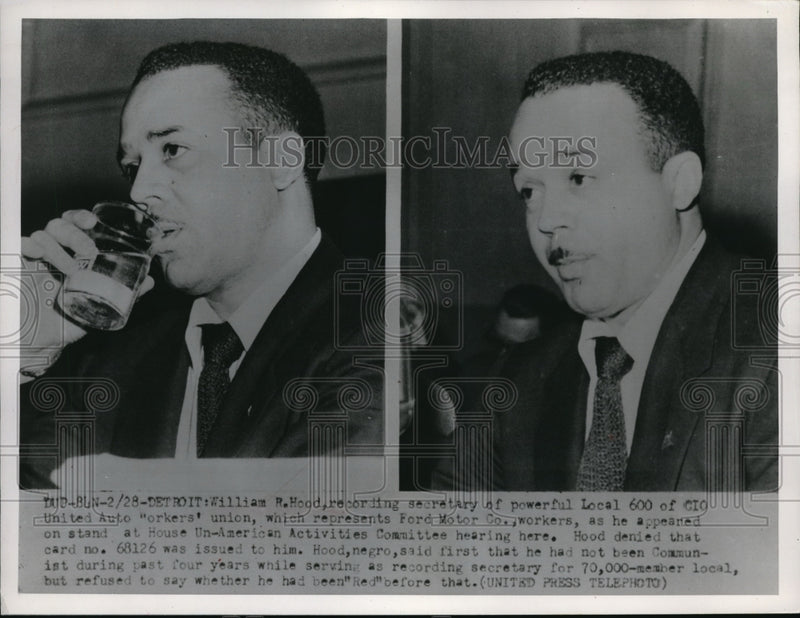 Load image into Gallery viewer, 1952 Press Photo William R Hood secretary of CIO United Auto Workers Union
