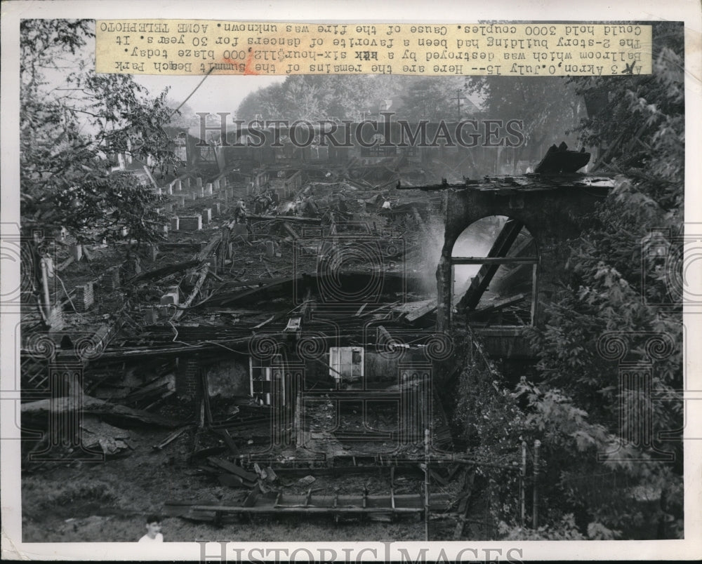 1950 Press Photo Aftermat of an Akron Fire