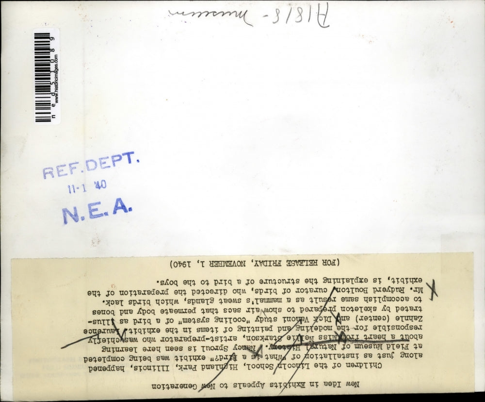 1940 Press Photo The Lincoln students at the Field Museum of Natural History