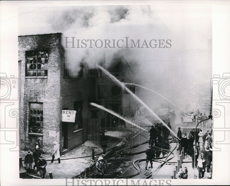 Load image into Gallery viewer, 1953 Press Photo Three-Alarm Blaze Swept the Building
