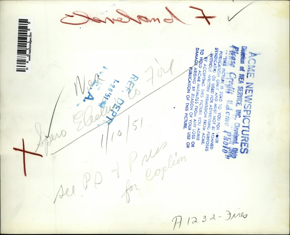 1951 Press Photo Fire at Spero Electric Company