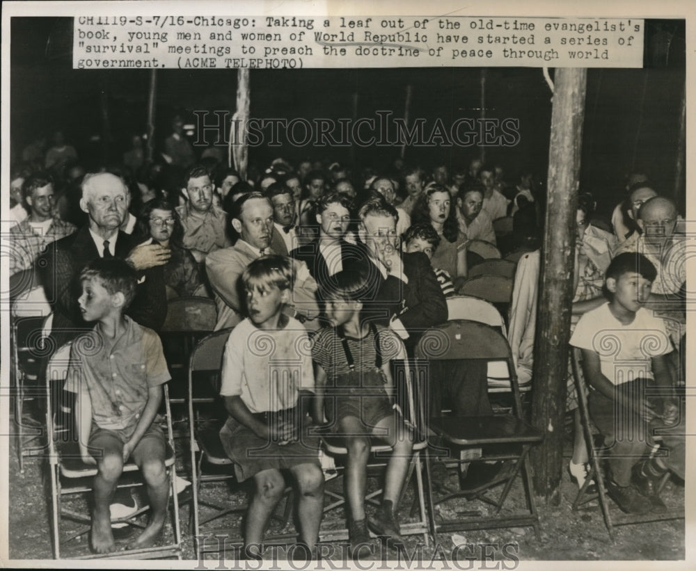 1947 Press Photo World Republic Survival Meeting- Historic Images