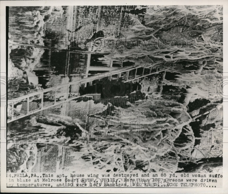 Load image into Gallery viewer, 1948 Press Photo Apartment House Wing Destroyed in Blaze
