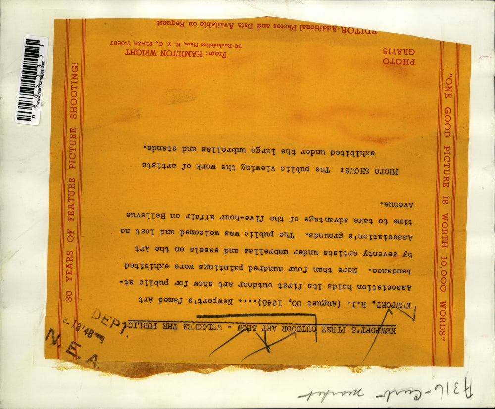 1948 Press Photo Newport's first outdoor art show for the public