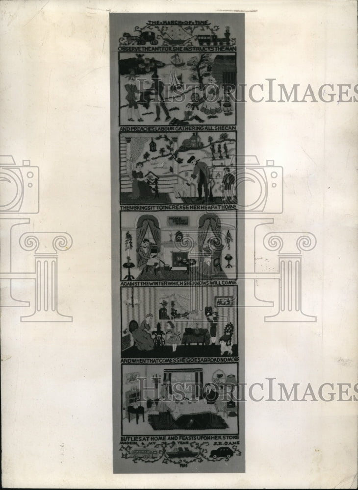 1944 Press Photo American Invention & Progress Timeline by Mrs. Clarence Gans