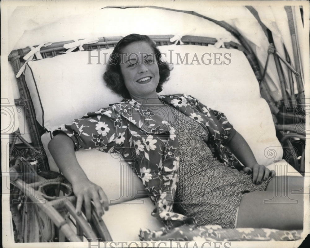 1937 Press Photo LeBrun Rhinelander At Palm Beach Florida For Winter Holiday