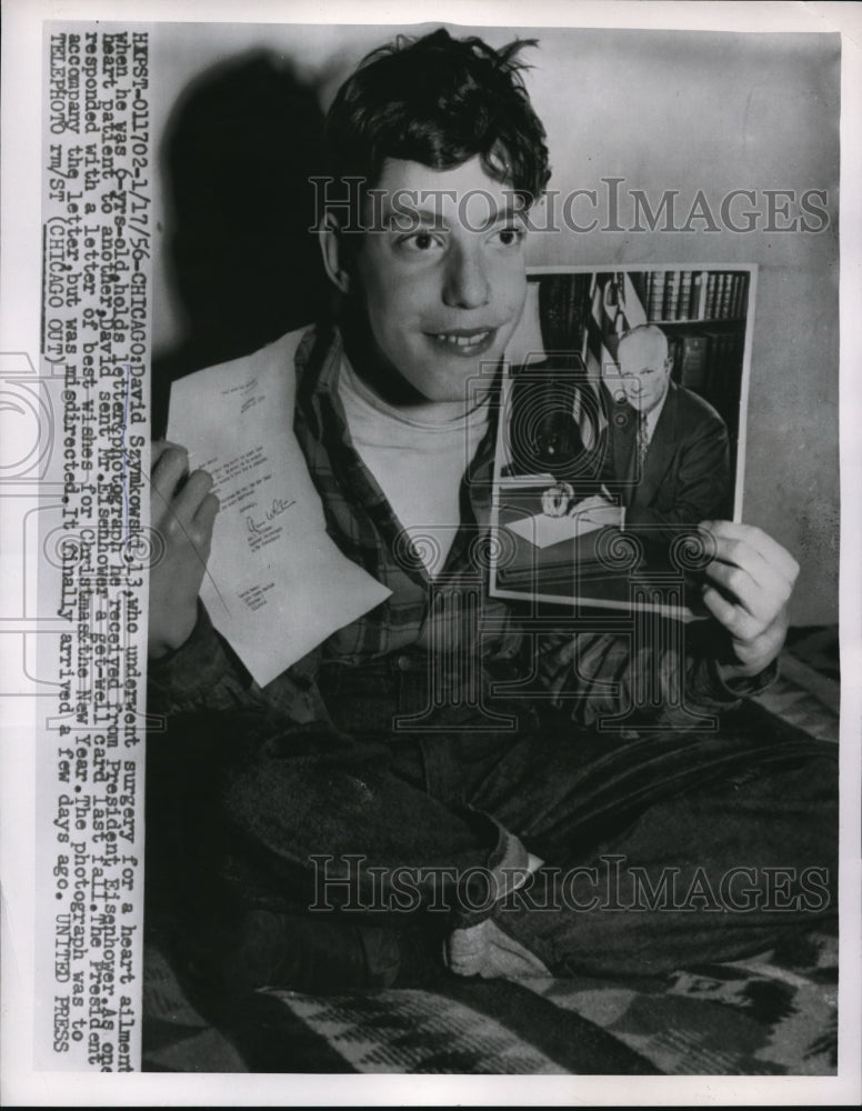 1956 Press Photo From Pres. Eisenhower to David Szymkowski