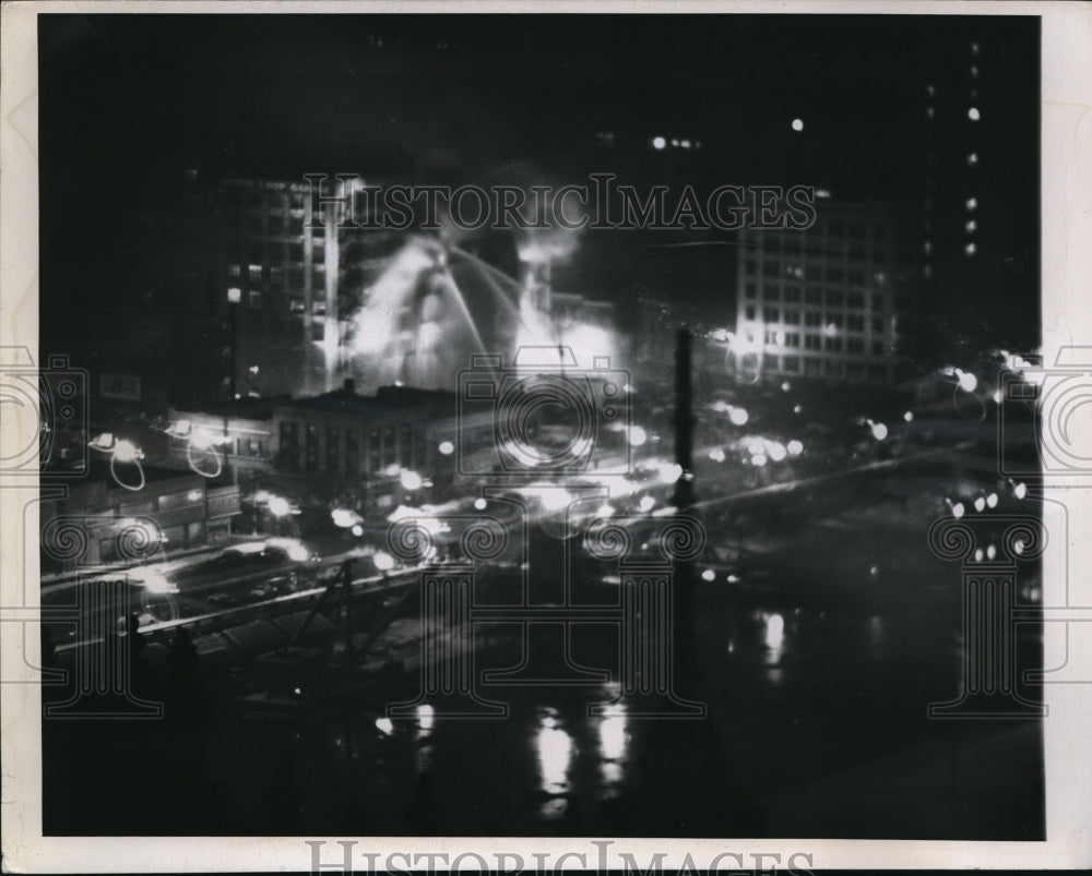1945 Press Photo The Brick & Wood Hotel General Clark, destroyed by fire