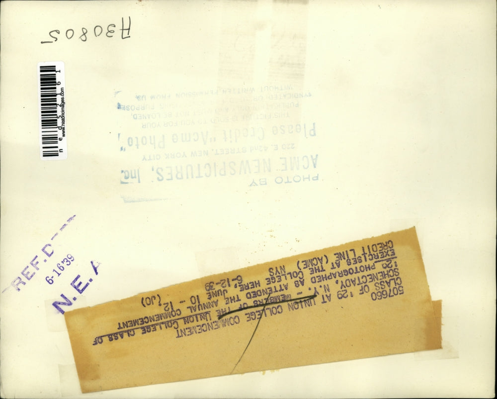 1939 Press Photo Union College of 120 at Commencement Exercises