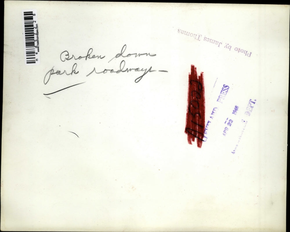 1946 Press Photo Broken Down Park Roadway