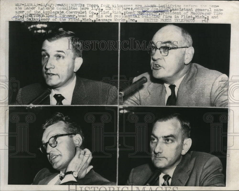 1957 Press Photo George Spalding, Kent MacGregor, Albert Thrower & Emil Salay