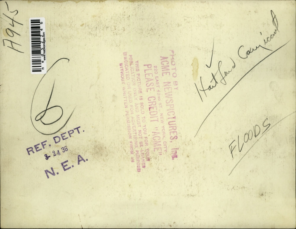 1936 Press Photo Hartford Connecticut flood