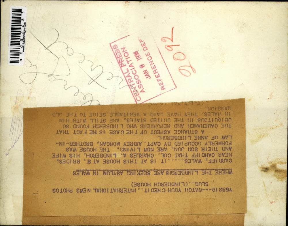 1936 Press Photo Cardiff Wales house where Col Charles Lindbergh lives