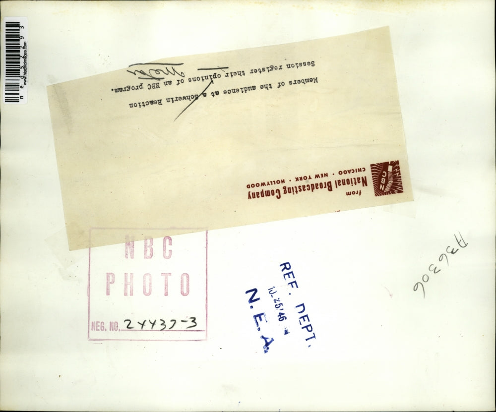 1946 Press Photo NBC audience at Schwerin Reaction session for program opinions