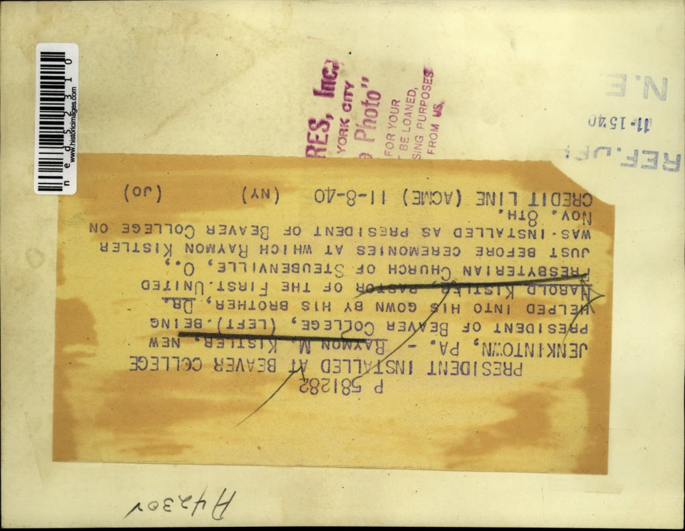 1940 Press Photo Jenkintown Pa Raymon Kistler pres of Beaver College,