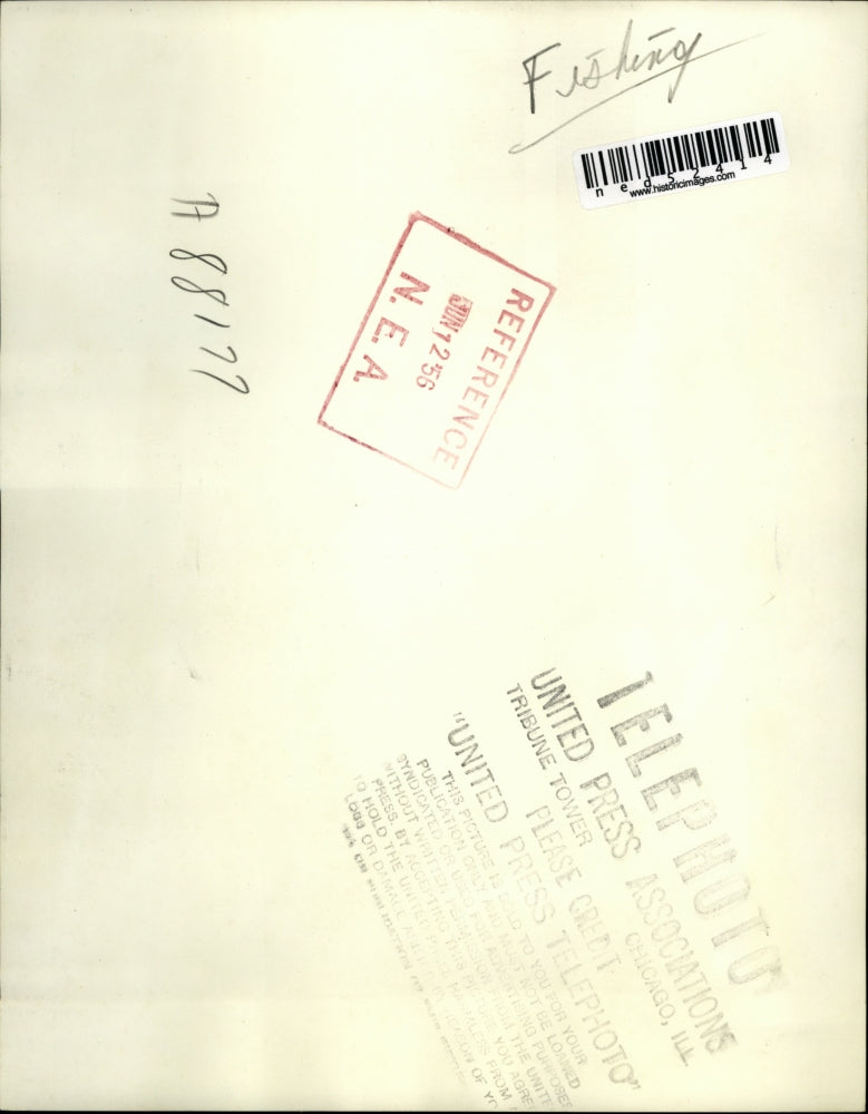 1956 Press Photo Fisherman Justinus Sturm Thank You Note by President Eisenhower