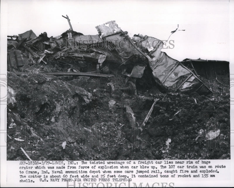 Load image into Gallery viewer, 1953 Press Photo Wreckage of a freight car in Indiana
