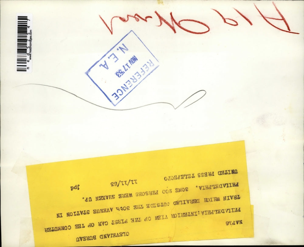 1953 Press Photo Train accident in Philadelphia