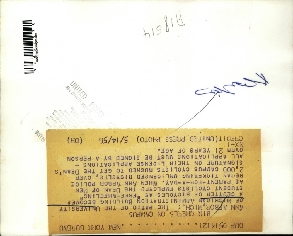 1956 Press Photo Ann Arbor Michigan, University of Michigan Deans signature for