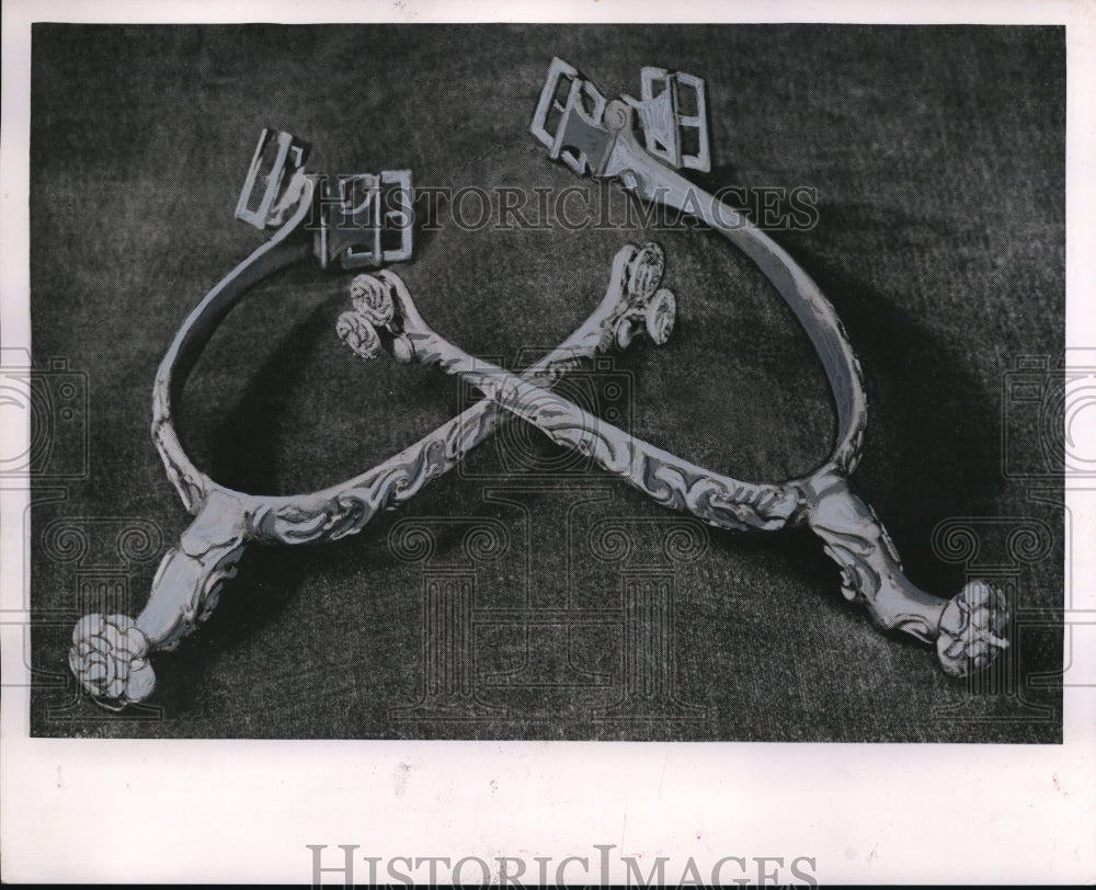 1953 Press Photo Coronation regalia spurs in gold for English coronation