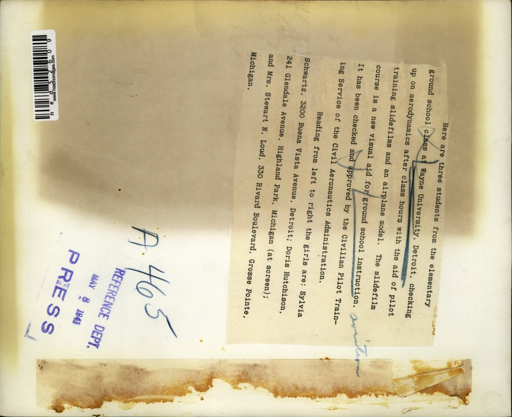 1941 Press Photo Wayne University Detroit Mich ground school instruction