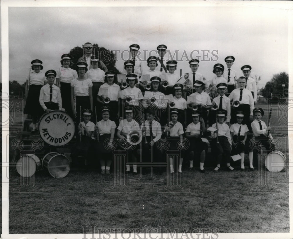 1959 Press Photo St Cyril School band Koliska, Laska, Hudak,Chabek,