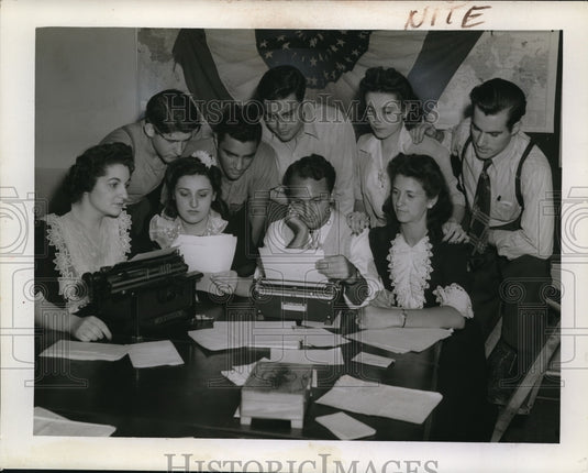 1942 Press Photo St Rocco's Service Mens hall Cianfaram.Manfredi, Scaracelle