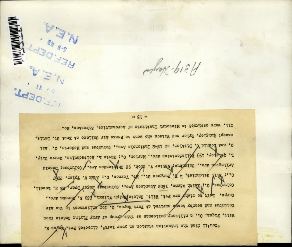 1941 Press Photo Pvt Hayes H Wilt Military Policeman with group of Army Cadets