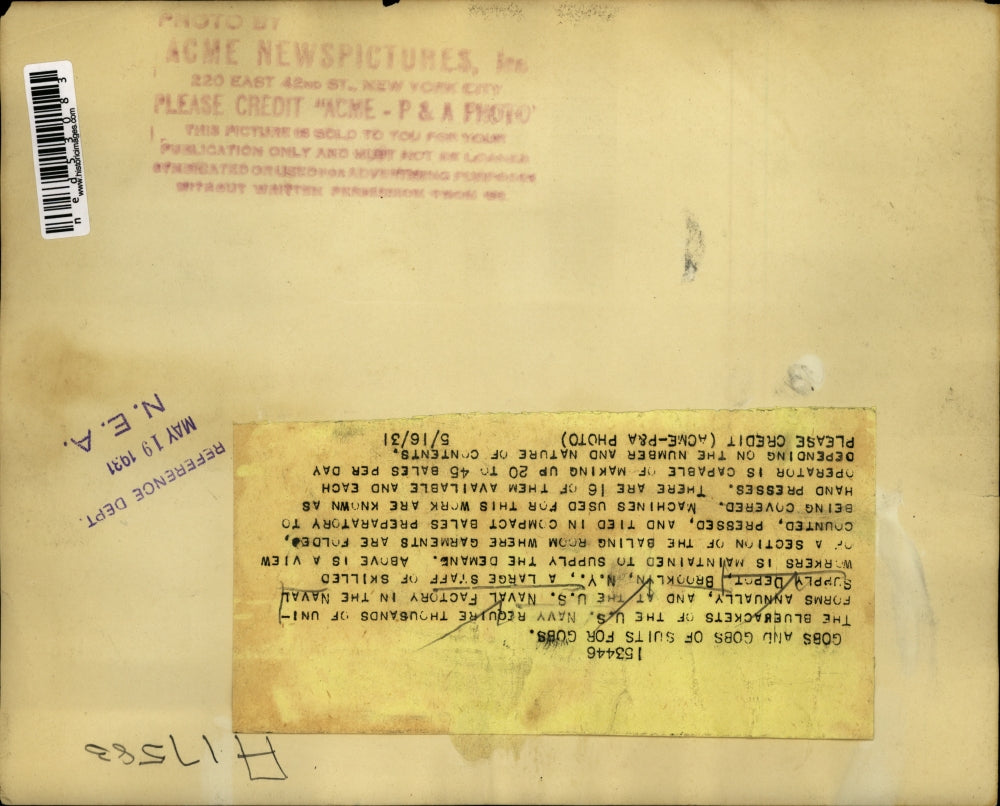 1931 Press Photo US Naval Factoru in Naval Supply Depoy