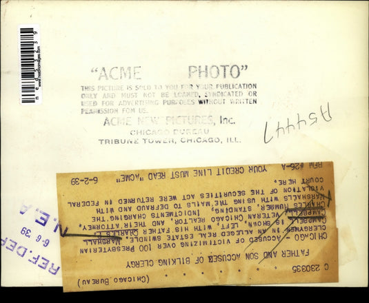 1939 Press Photo Marshall and father Charles P.Campbell accused of killng Clergy