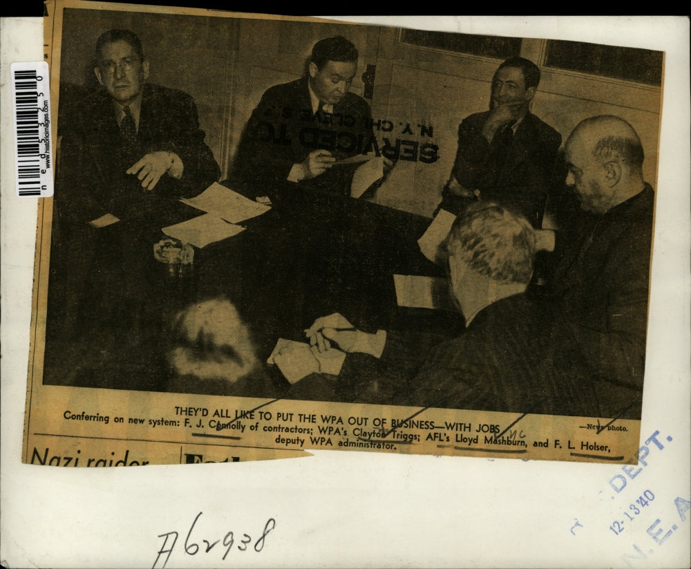 1940 Press Photo They'd All Like to Put WPA out of Business-With Jobs