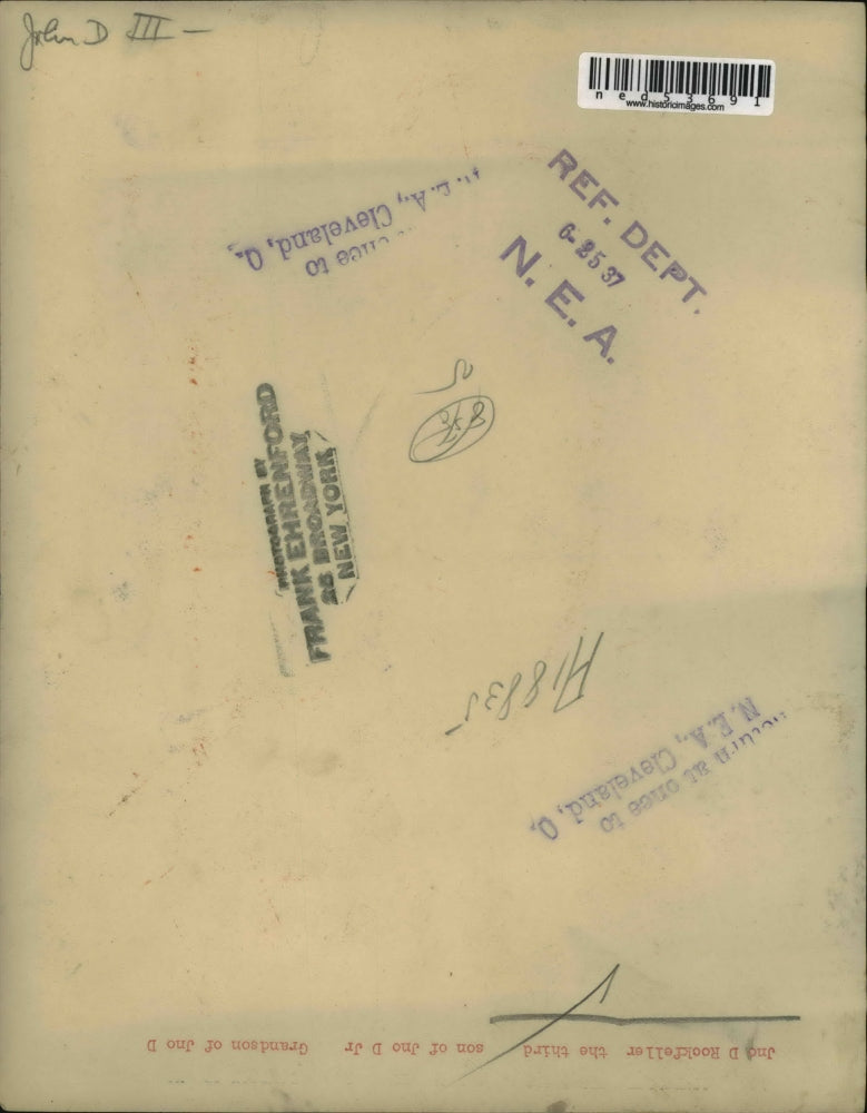 1937 Press Photo John D Rockefeller thethird son of John D. Rockefeller Jr.