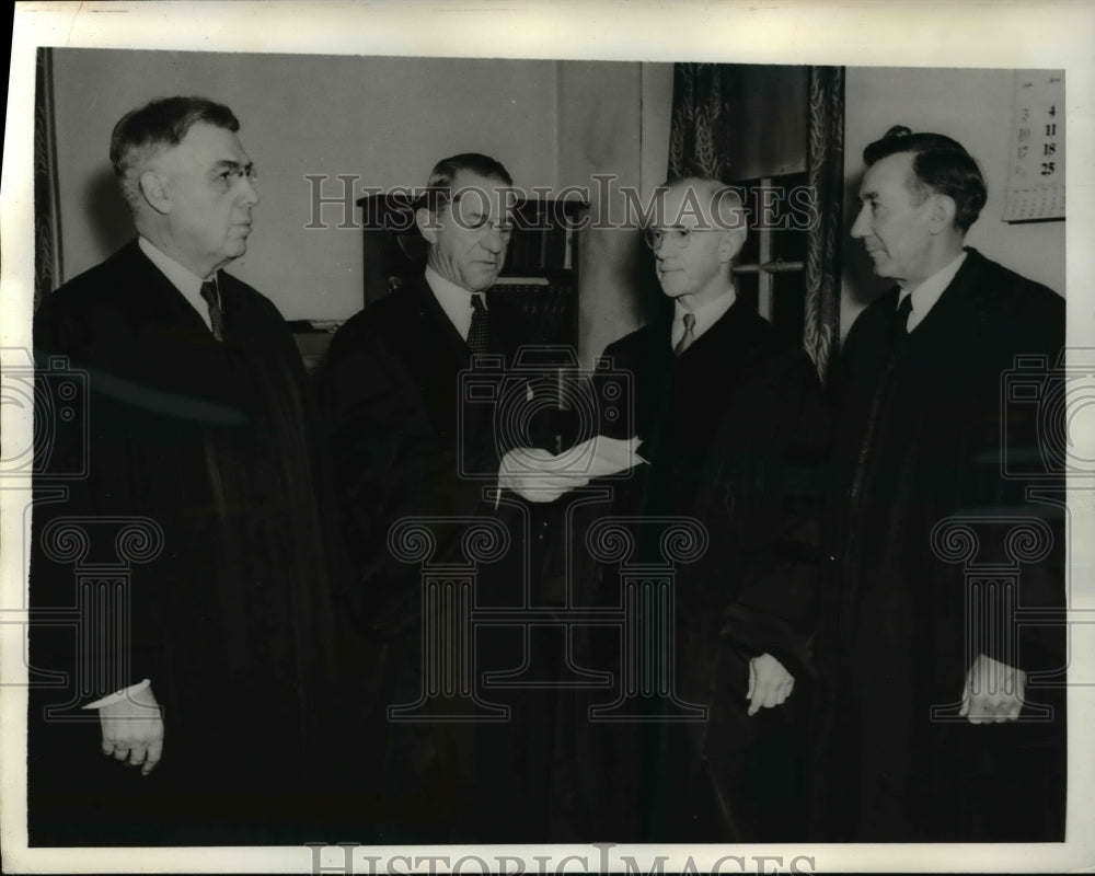 1942 Press Photo Rev Joseph Bizoo, CCP Dame, Simon Blocker & John Broeck