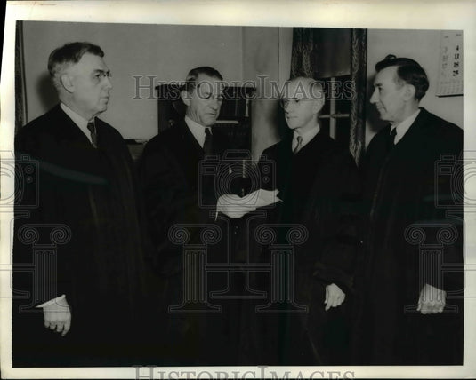 1942 Press Photo Rev Joseph Bizoo, CCP Dame, Simon Blocker & John Broeck