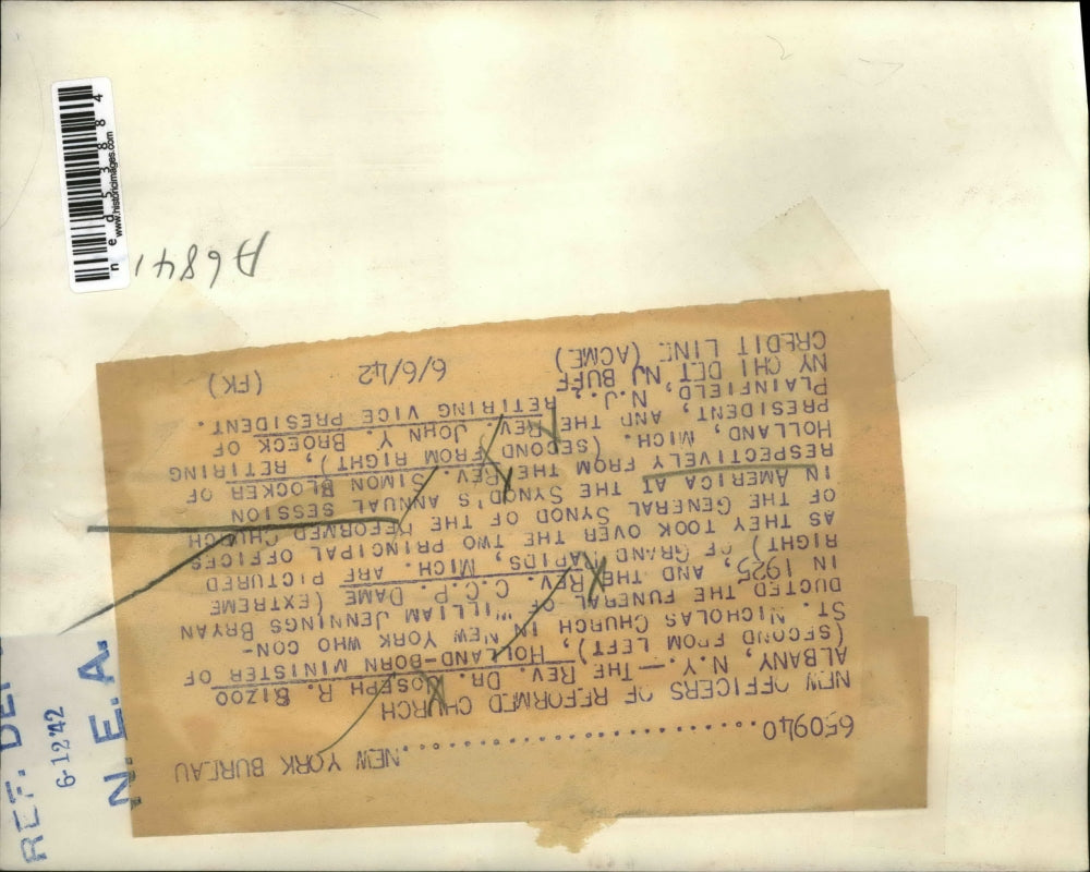 1942 Press Photo Rev Joseph Bizoo, CCP Dame, Simon Blocker & John Broeck