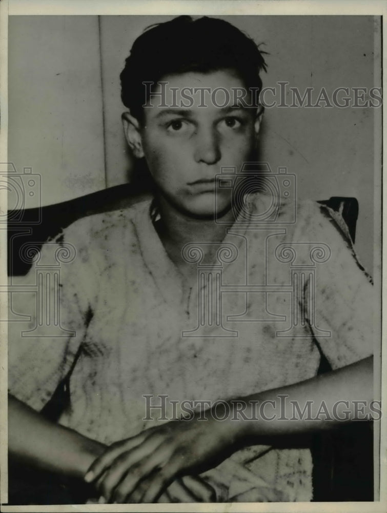 1932 Press Photo Robert W Merrell Jr age 13 held for dad's murder in Ariz.
