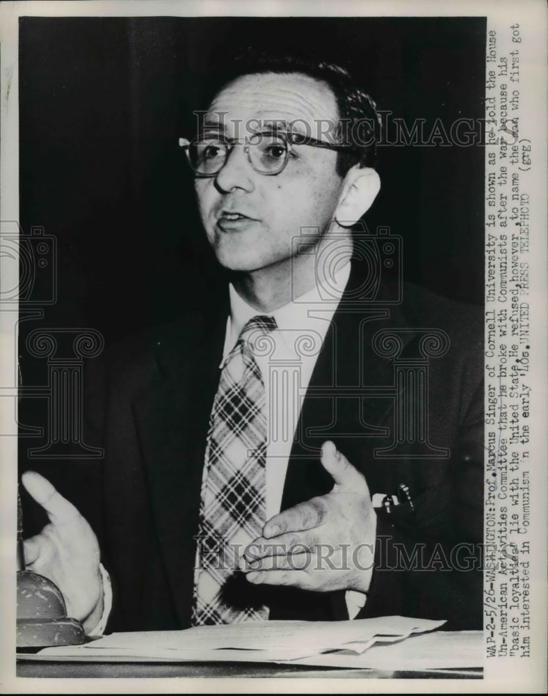 1953 Press Photo Wash DC Prof Marcus Singer of Cornell University