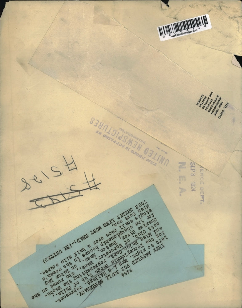 1924 Press Photo Mrs. A.S. Mollard and Helen Cort Battled in Scull Race