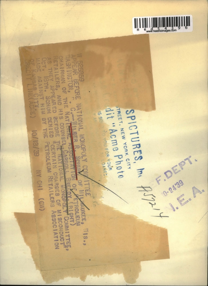 1939 Press Photo Wilber Schum, National Association of Petroleum chairman