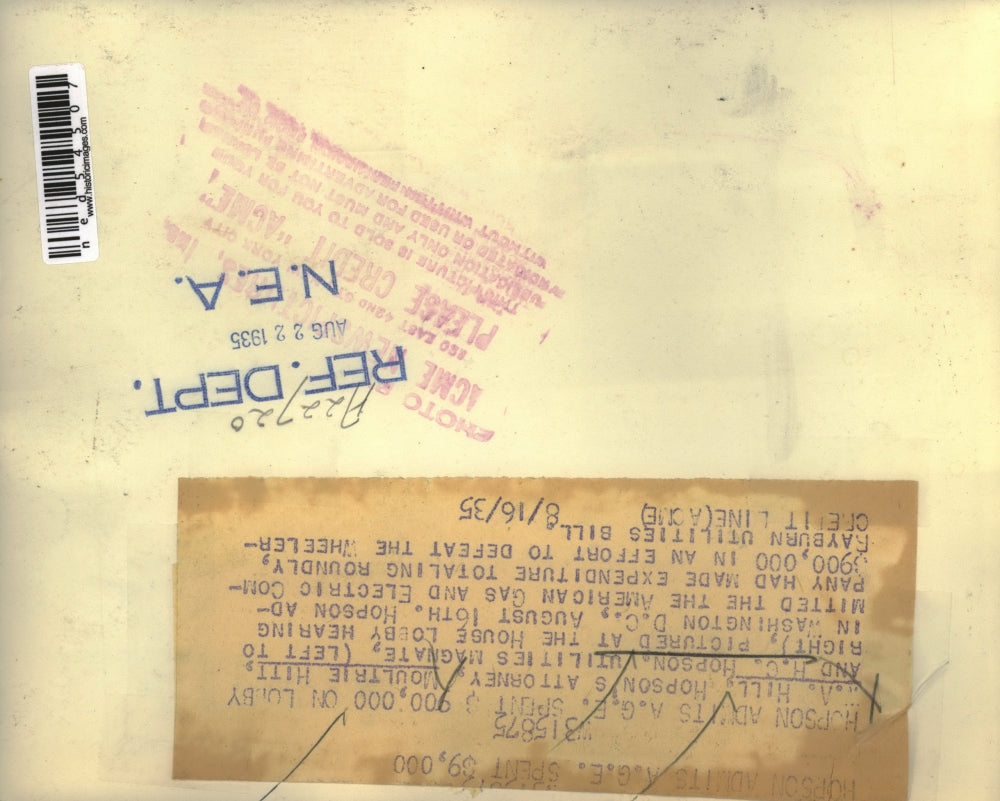 1935 Press Photo W.A. Hill, Hopson's Attorney, Moultrie Hitt