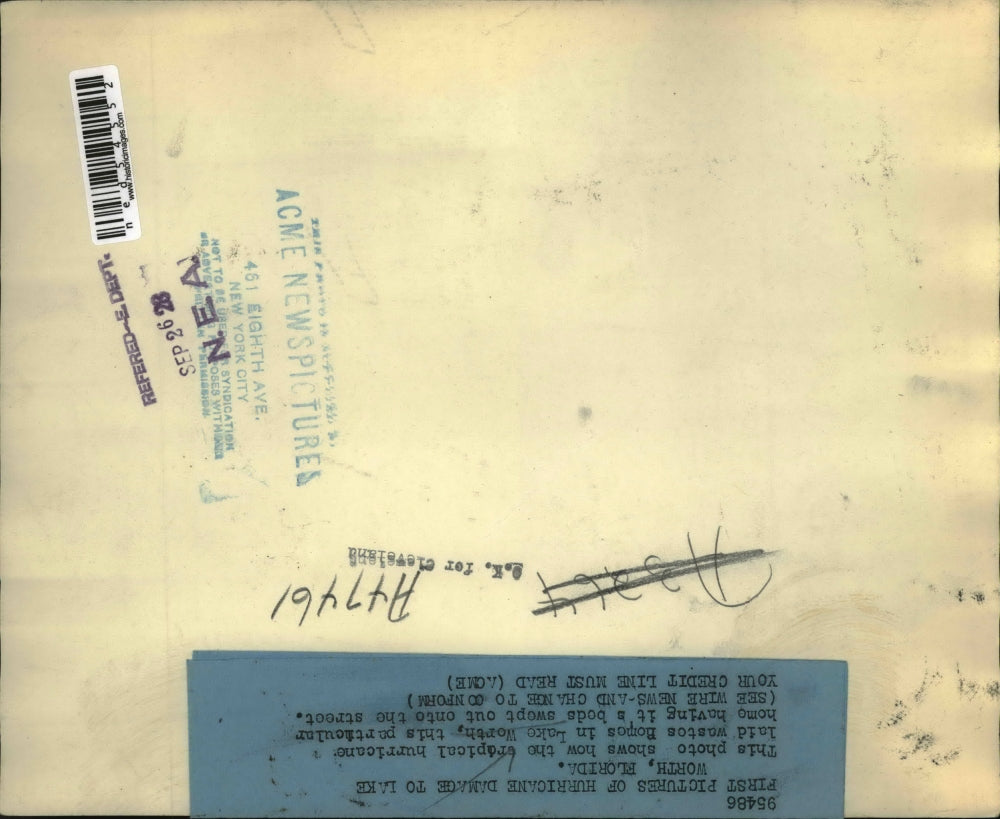 1928 Press Photo Tropical Hurricane laid wastes homes in Lake Worth, Florida