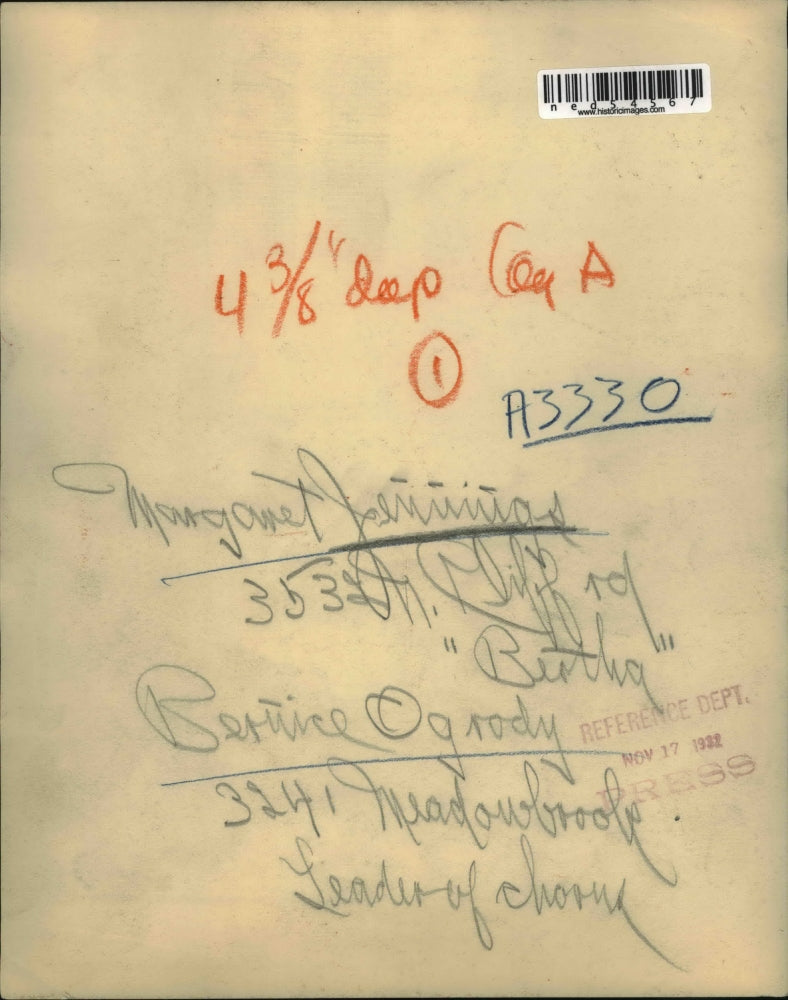 1932 Press Photo Margaret Jennings and Beatrice Ogrody