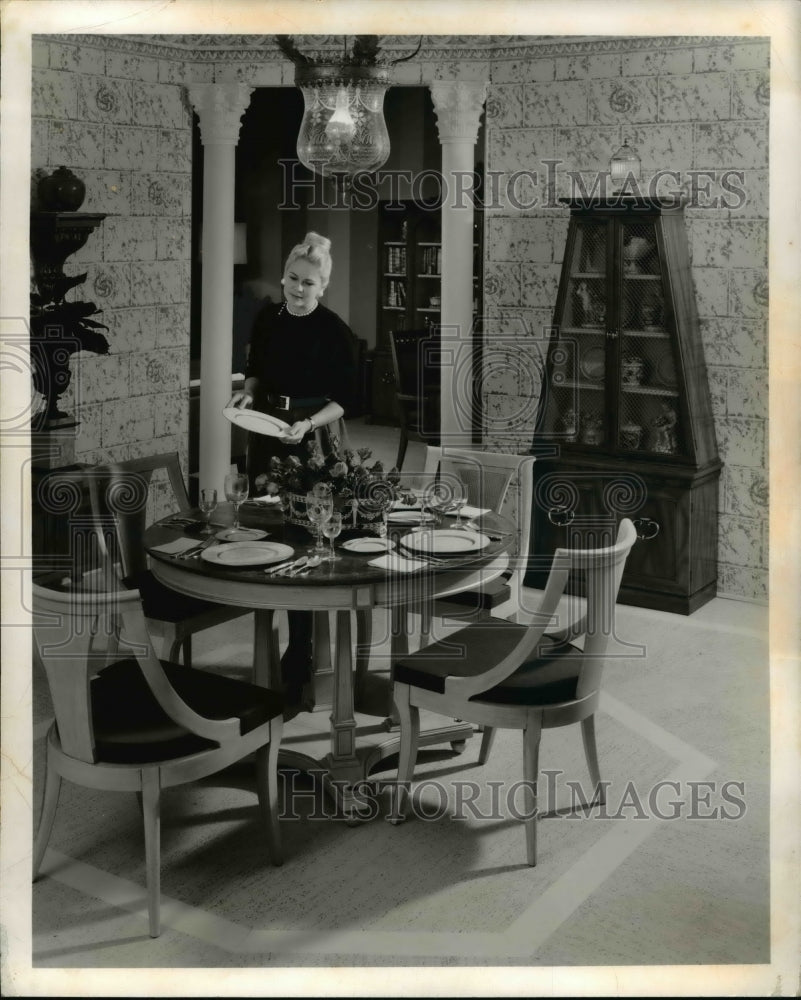 1950 Press Photo Alcove dining room- Historic Images