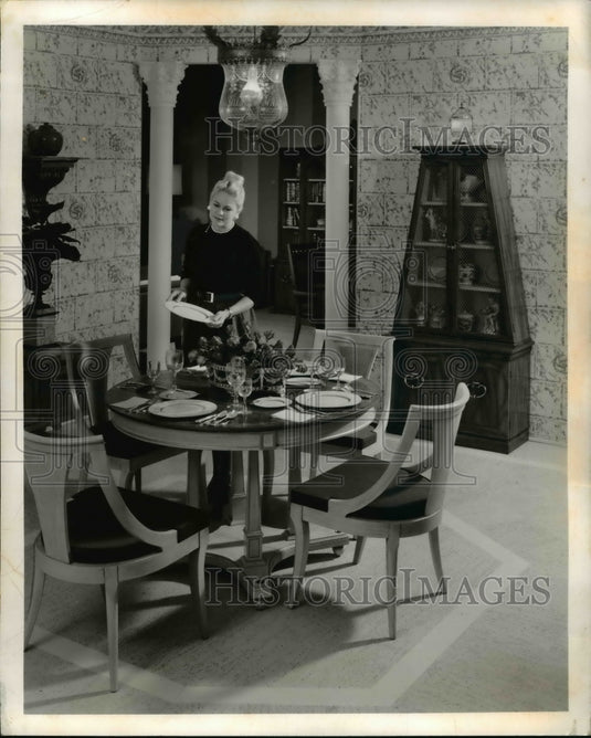 1950 Press Photo Alcove dining room- Historic Images
